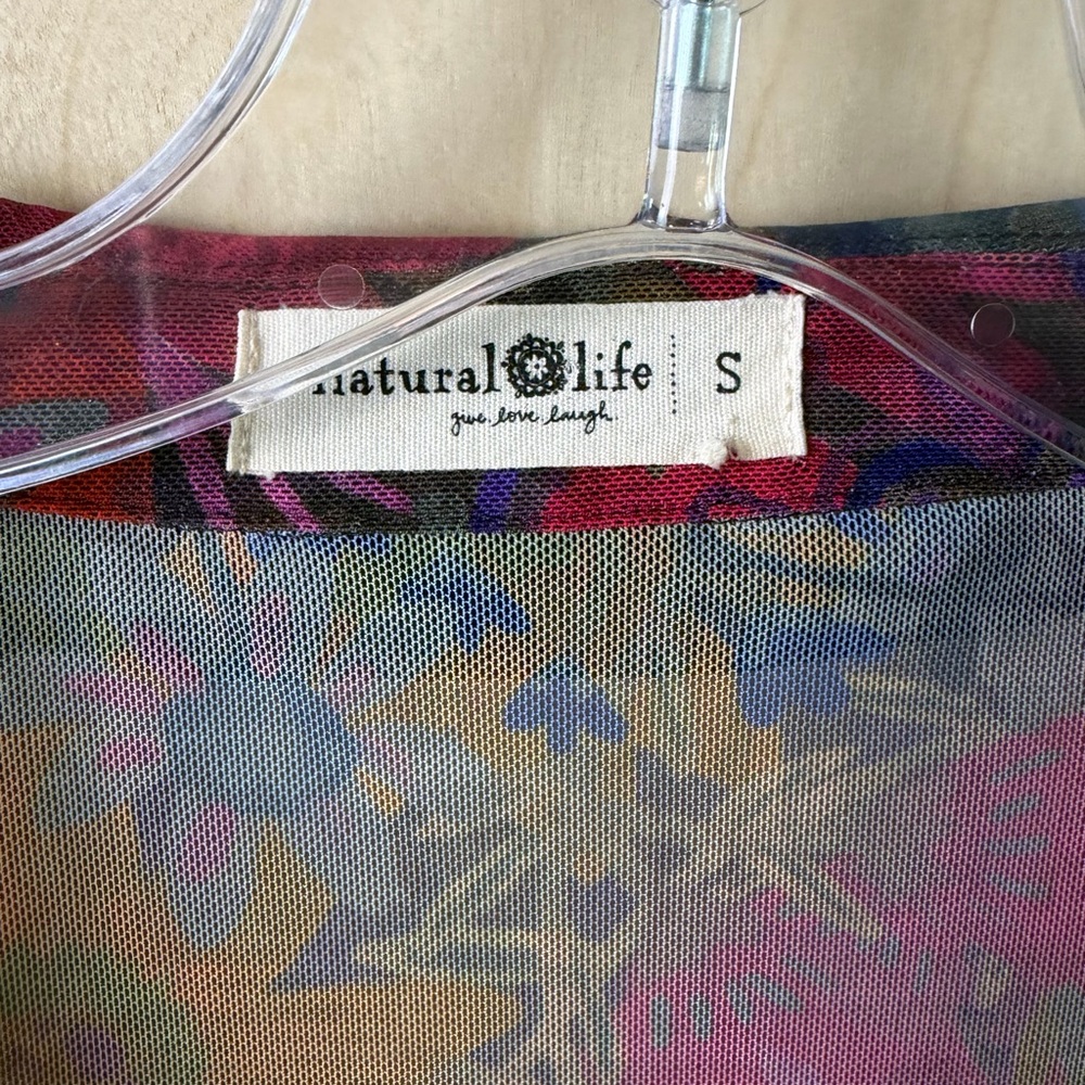 Natural Life Carina Mesh Top Boho Floral Women’s Size Small - Picture 4 of 6